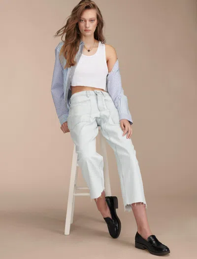 Lucky Brand Women's Patch Pocket High Rise Wide Leg In White