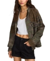 LUCKY BRAND WOMEN'S PATCHWORK CAMO CROPPED JACKET