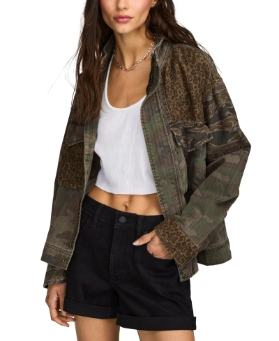 Lucky Brand Women's Patchwork Camo Cropped Jacket In Camo Print Mix