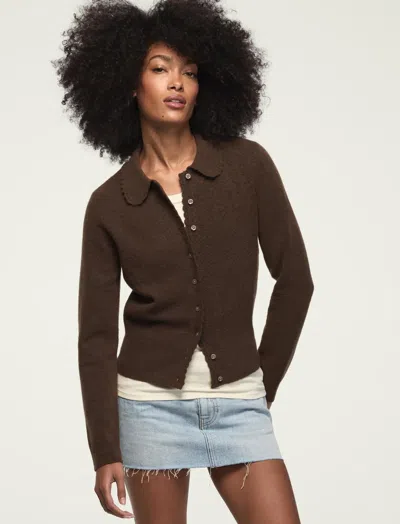 Lucky Brand Women's Peterpan Collar Cardigan In Brown