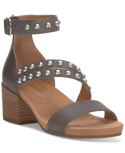 Lucky Brand Women's Piah Studded Block-heel City Sandals In Chocolate