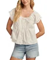 Lucky Brand Eyelet Trim Pintuck Button-up Top In Bright White