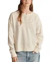 Lucky Brand Women's Pintucked-yoke Henley Sweatshirt In Gardenia