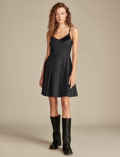 Lucky Brand Women's Plaid Fit And Flare Mini Dress In Blue