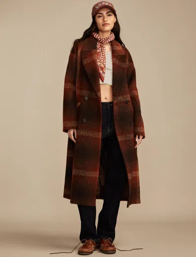 Lucky Brand Women's Plaid Oversized Maxi Coat