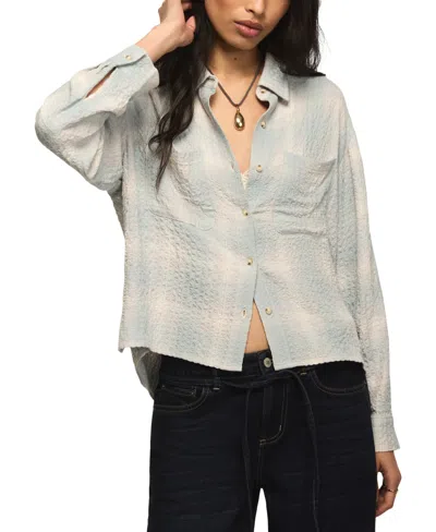 Lucky Brand Women's Plaid-print Cropped Long-sleeve Blouse In Multi