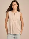 Shop Lucky Brand Women's Pleated Tunic Tank In Blue