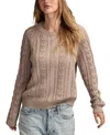 Lucky Brand Women's Pointelle Crewneck Sweater In Brown