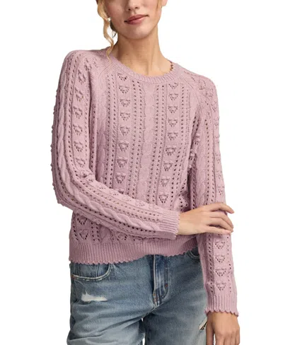 Lucky Brand Women's Pointelle Crewneck Sweater In Pink