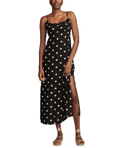 Lucky Brand Women's Polka Dot Midi Slipdress In Black  Cream Dot