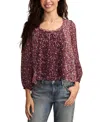 Lucky Brand Mixed Print Swing Top In Brown