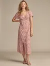 Lucky Brand Print Button Front Midi Dress In Multi