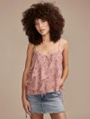 Lucky Brand Women's Printed Asymmetrical Ruffle Camisole Top In Multi