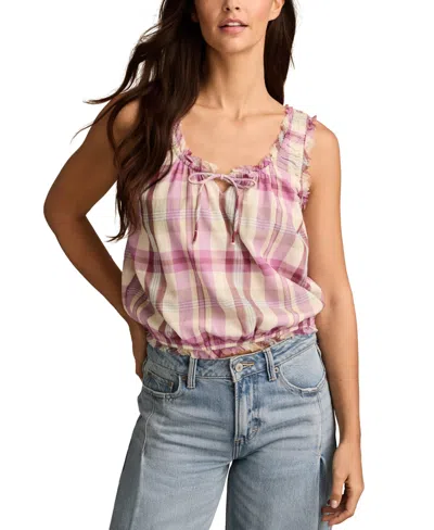 LUCKY BRAND WOMEN'S PRINTED COTTON SLEEVELESS TOP