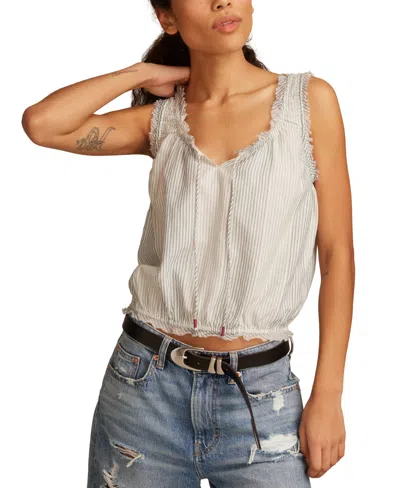 LUCKY BRAND WOMEN'S PRINTED COTTON SLEEVELESS TOP