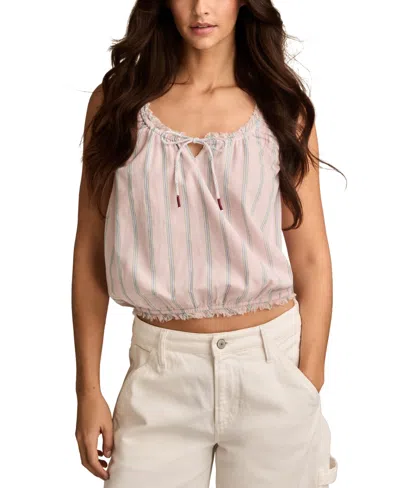 LUCKY BRAND WOMEN'S PRINTED COTTON SLEEVELESS TOP
