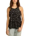 Lucky Brand Women's Printed High-neck Tiered Tunic In Black Multi