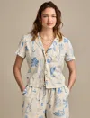 Lucky Brand Print Linen Blend Short Sleeve Button-up Camp Shirt In Multi