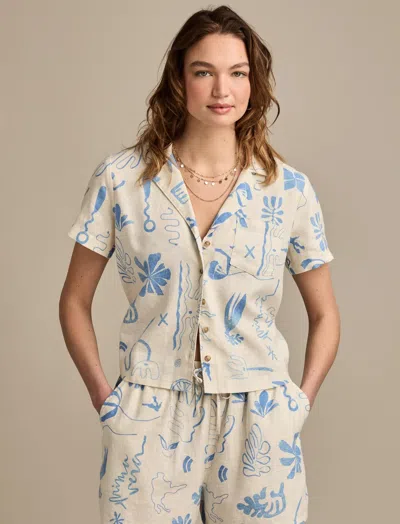 Lucky Brand Women's Printed Linen Camp Shirt In Multi