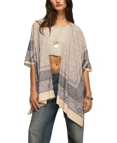 Lucky Brand Women's Printed Pull-on Kimono In Neutral