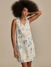 Lucky Brand Mixed Print Linen Blend Sleeveless Minidress In White