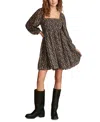 Lucky Brand Floral Print Long Sleeve Minidress In Red Floral