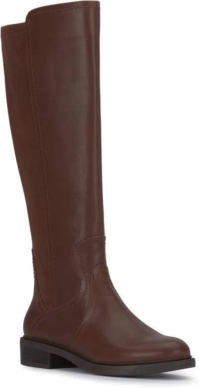 Pre-owned Lucky Brand Women's Quenbe Riding Boot Fashion In Roasted