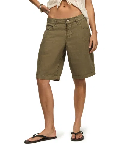Lucky Brand Women's Relaxed Fit Baggy Linen Denim Shorts In Green