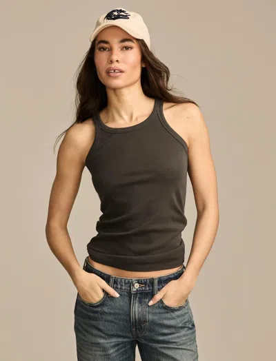 Lucky Brand Women's Ribbed Essential Tank In Brown