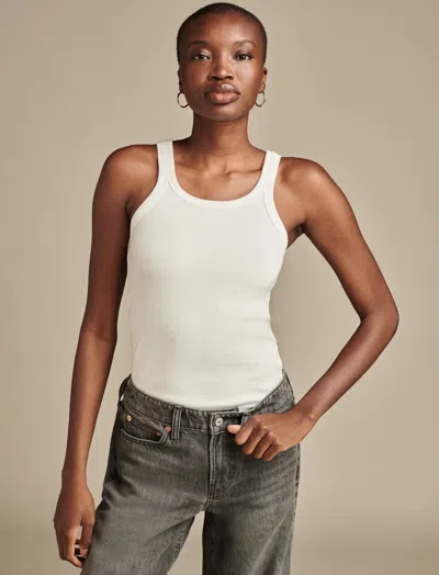 Lucky Brand Women's Ribbed Essential Tank In White