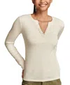 Lucky Brand Rib Button Front Henley In Tofu