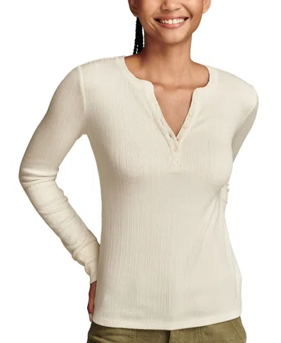 LUCKY BRAND WOMEN'S RIBBED HENLEY TOP