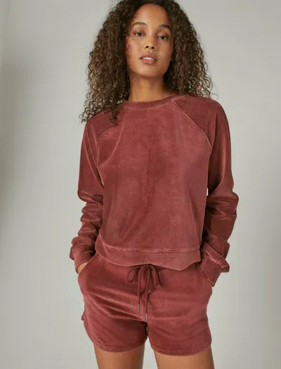 Lucky Brand Women's Ribbed Velour Crew In Purple