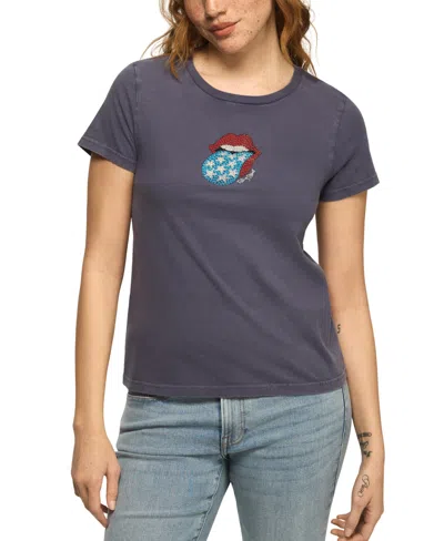 Lucky Brand Women's Rolling Stones Embellished Crewneck Graphic T-shirt In Gray