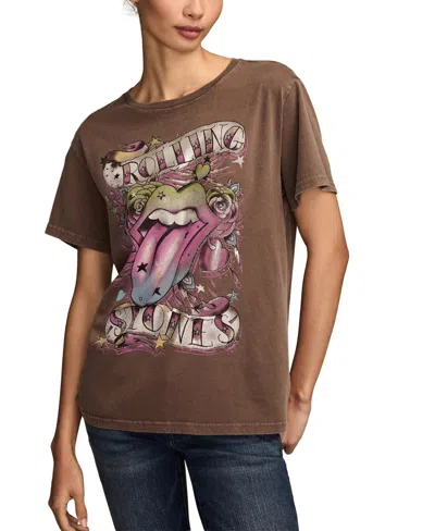 Lucky Brand Women's Rolling Stones Tattoo Boyfriend T-shirt