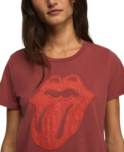 Lucky Brand Rolling Stones Lace Graphic Cotton T-shirt In Brown