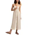 Lucky Brand Ruched Wide Leg Jumpsuit In Whisper White