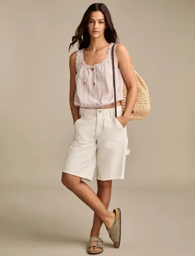 LUCKY BRAND WOMEN'S RUFFLE RUCHED TANK