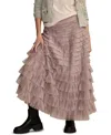 Lucky Brand Tiered Ruffle Tulle Maxi Skirt In Pink