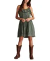 Lucky Brand Lace Trim Dress In Balsam Green