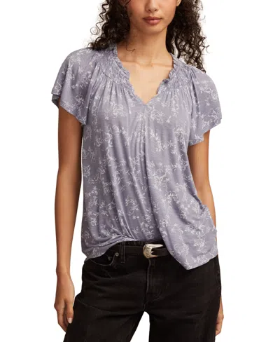 Lucky Brand Women's Sandwash Notch Top In Blue