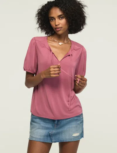 Lucky Brand Women's Sandwash Tie Front Top In Black