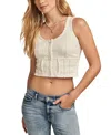 Lucky Brand Women's Schiffly Embroidered Corset Top In Whisper White