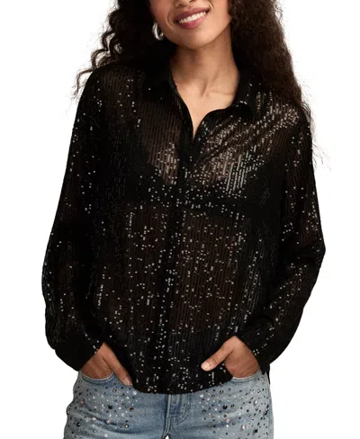 LUCKY BRAND WOMEN'S SEQUIN BUTTON-DOWN SHIRT
