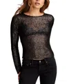 Lucky Brand Sequin Long Sleeve Layering Top In Mood Indigo