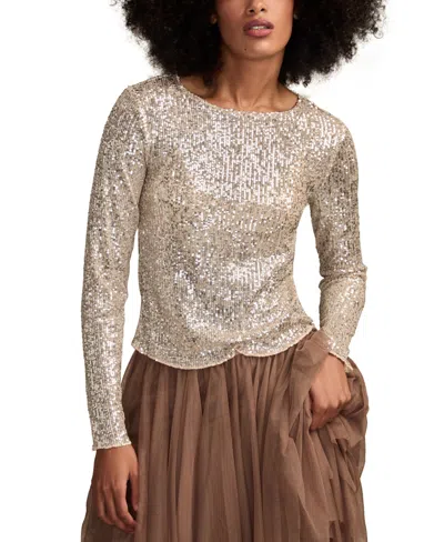 LUCKY BRAND WOMEN'S SEQUIN LONG-SLEEVE TOP