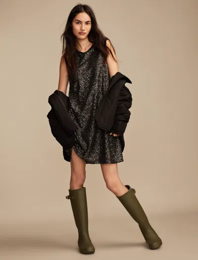 Lucky Brand Women's Sequin Shift Mini Dress In Black