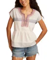 Lucky Brand Women's Shell-sleeve Cotton Peasant Blouse