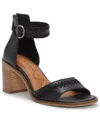 Lucky Brand Women's Shivona Whipstitch Block-heel Dress Sandals In Black Summer Haze