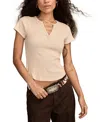 Lucky Brand Rib Cotton Henley In Neutral